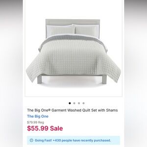 The Big One Gray Quilted Bedding Set